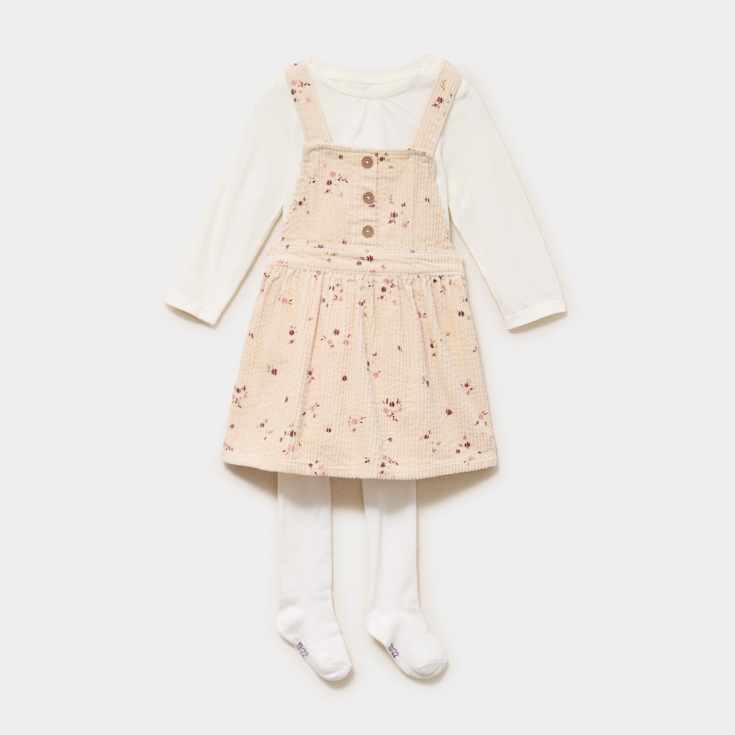 Ensemble 3 pièces avec robe velours ficelle bébé fille CREEKS