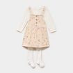 Ensemble 3 pi&egrave;ces avec robe velours ficelle b&eacute;b&eacute; fille