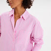 Chemise oversize 1 poche coton rose femme