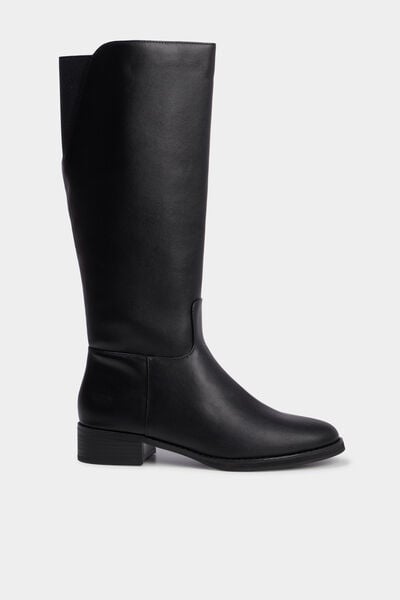 Bottes hautes petit talon noir femme