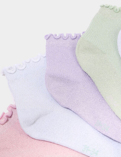 Lot 5 paires socquettes multicolore fille