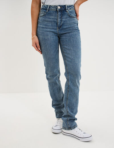 Jeans regular 5 poches coton denim stone femme