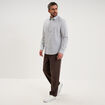 Jean large baggy 5 poches marron fonc&eacute; homme