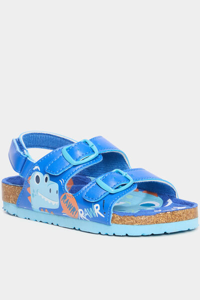 Sandales plates avec brides bleu gar&ccedil;on