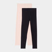 Lot 2 leggings coton rose fille