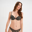 Soutien-gorge ampliforme paddé dentelle vert kaki femme