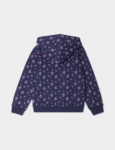 Sweat zippé à capuche Creeks bleu marine fille
