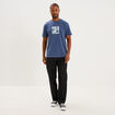 T-shirt col rond manches courtes coton bleu lavande homme