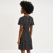 Robe fluide en maille longueur genou noir femme
