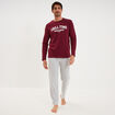 Ensemble pyjama pantalon et t-shirt bordeaux homme