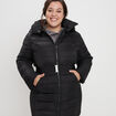 Doudoune longue déperlante à capuche noir femme grande taille