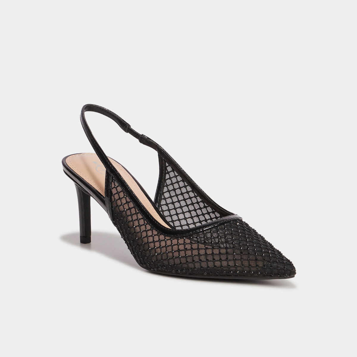Escarpins &agrave; strass bout pointu Mosquitos noir femme