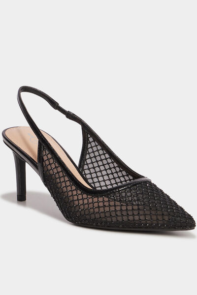Escarpins &agrave; strass bout pointu Mosquitos noir femme