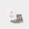 Ensemble pyjama short et débardeur coton blanc femme