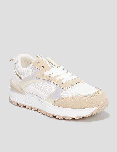 Baskets running bi-matière Creeks blanc femme