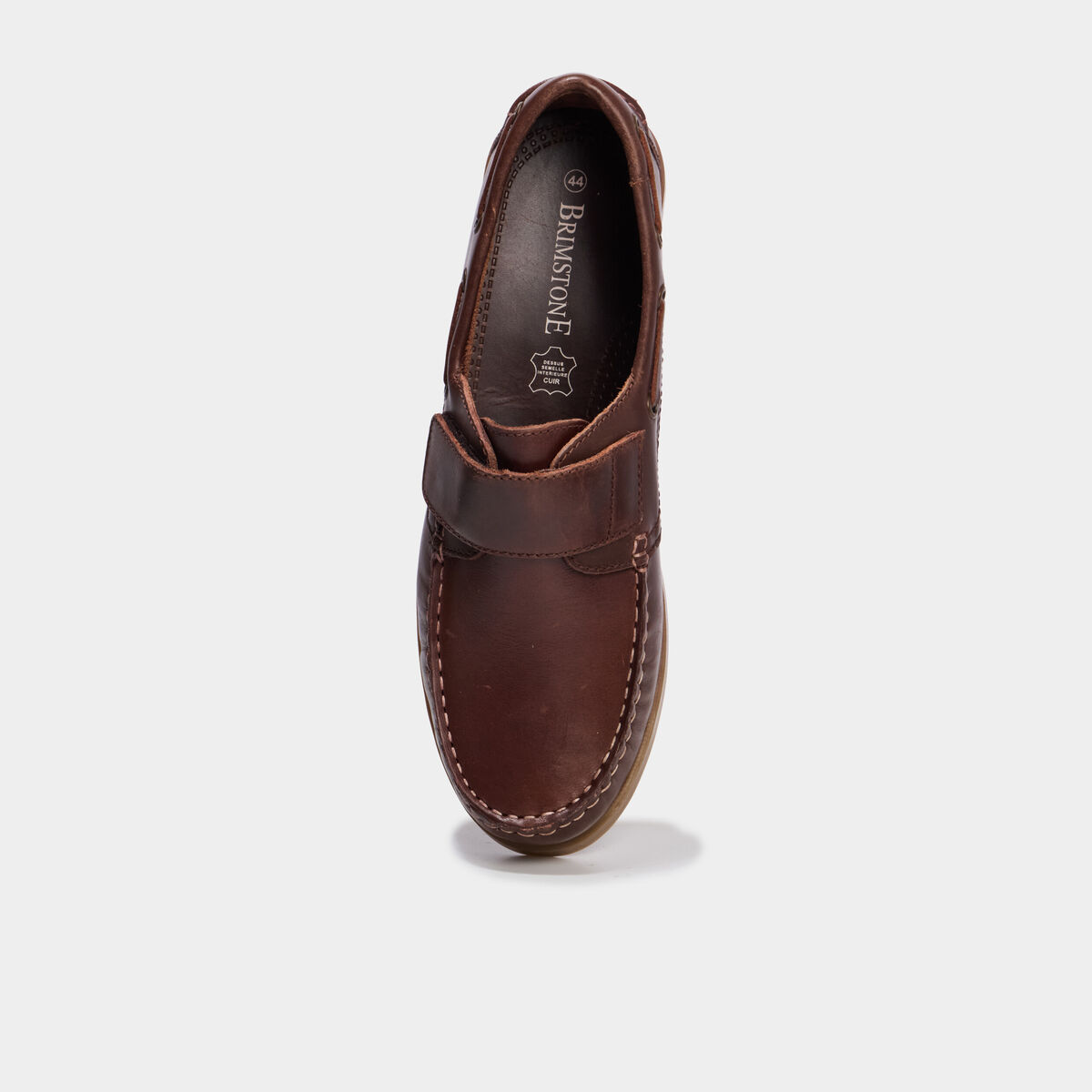 Chaussures bateau en cuir marron clair homme