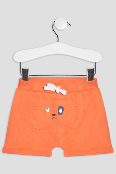 Short droit orange bébé garçon