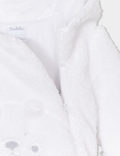 Combinaison pilote effet polaire zippée blanc bébé garçon