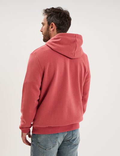 Sweat molleton &agrave; capuche hoodie vieux rose homme