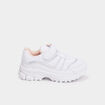 Baskets running à scratchs Liberto blanc bébé fille