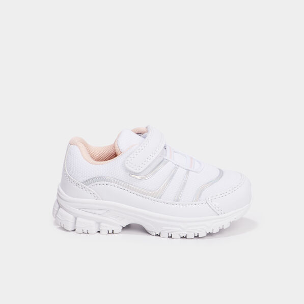 Baskets running à scratchs Liberto blanc bébé fille