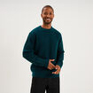 Pull col rond manches longues bleu canard homme