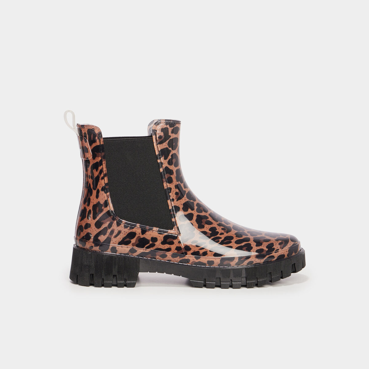 Bottes de pluie chelsea crant&eacute;es noir femme