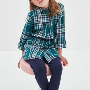 ensemble robe ceinturee et legging coton bleu marine fille Ensemble robe ceinturée et legging coton bleu marine fille