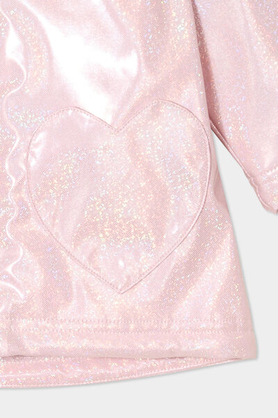 Coupe-vent imperm&eacute;able &agrave; paillettes rose clair b&eacute;b&eacute; fille