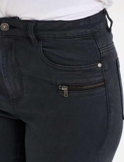 Pantalon skinny 7/8&egrave;me coton noir femme