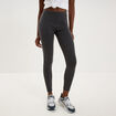 Legging taille haute gris fonc&eacute; femme