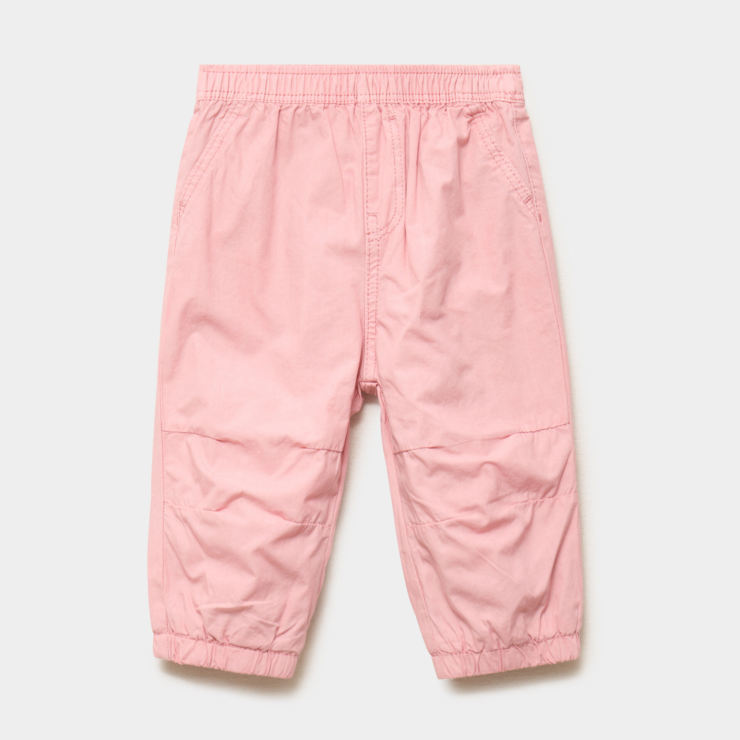 Pantalon jogger doublage coton rose poudrée bébé fille LH