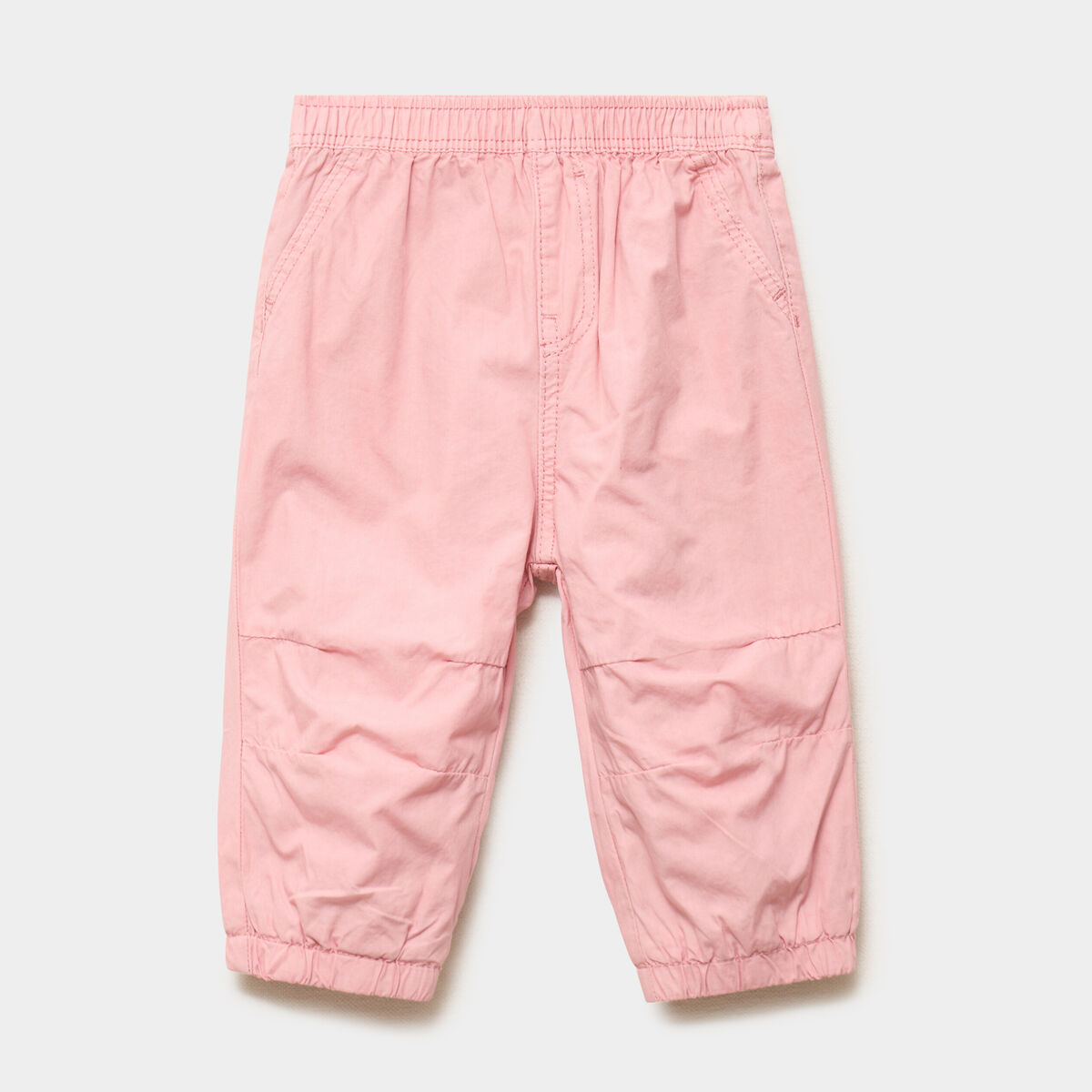 Pantalon jogger doublage coton rose poudr&eacute;e b&eacute;b&eacute; fille