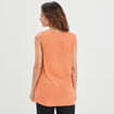 Débardeur épaules macramé col en V orange corail femme