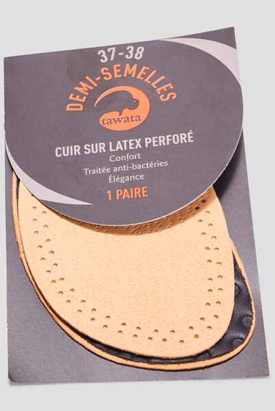 Demi-semelles cuir sur latex Tawata ivoire femme