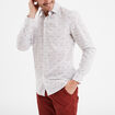 Chemise ajust&eacute;e manches longues ecru homme