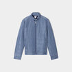 Blouson court zippé col montant bleu foncé homme