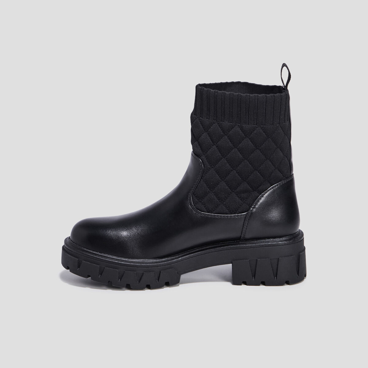 Bottines matelassées noir femme