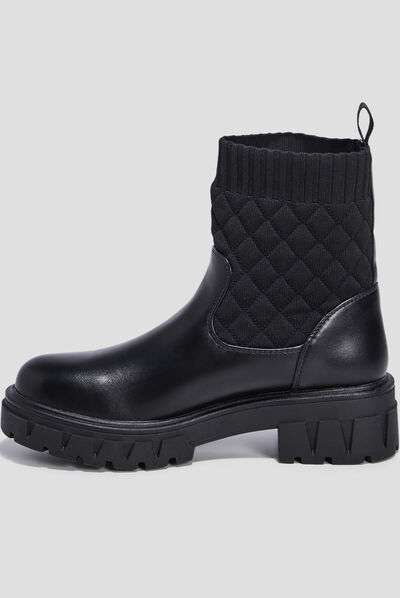 Bottines matelassées noir femme