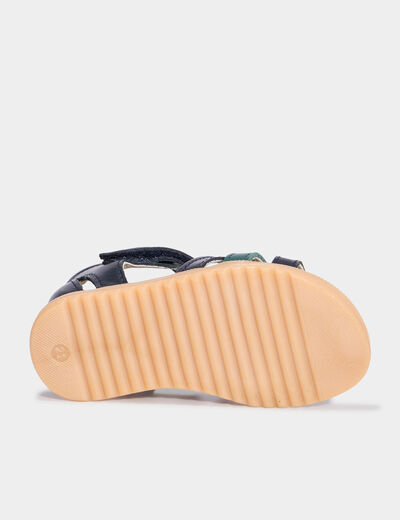 Sandales en cuir bleu marine bébé garçon