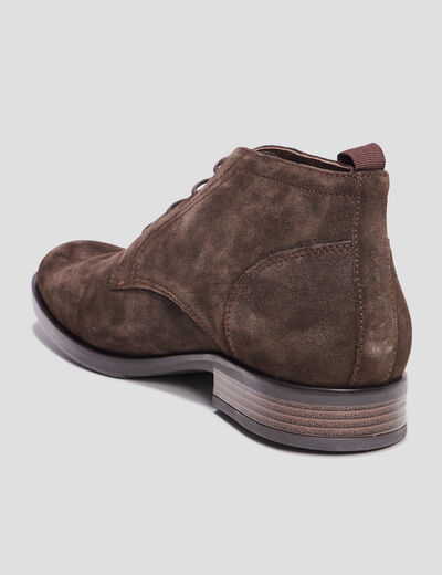 Boots à lacets en cuir marron homme