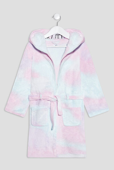 Peignoir à capuche multicolore fille