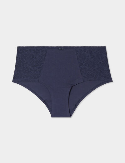 Shorty en coton bleu marine femme grande taille