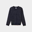 Pull col rond &agrave; manches longues bleu fonc&eacute; homme