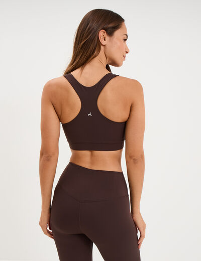 Brassi&egrave;re de sport dos nageur marron fonc&eacute; femme