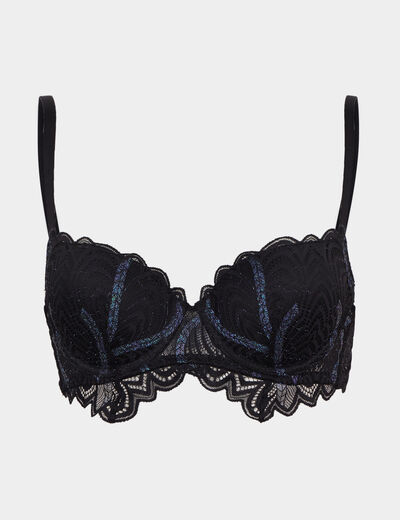Soutien-gorge corbeille paddé dentelle noir femme