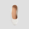 Ballerines &agrave; noeuds blanc fille