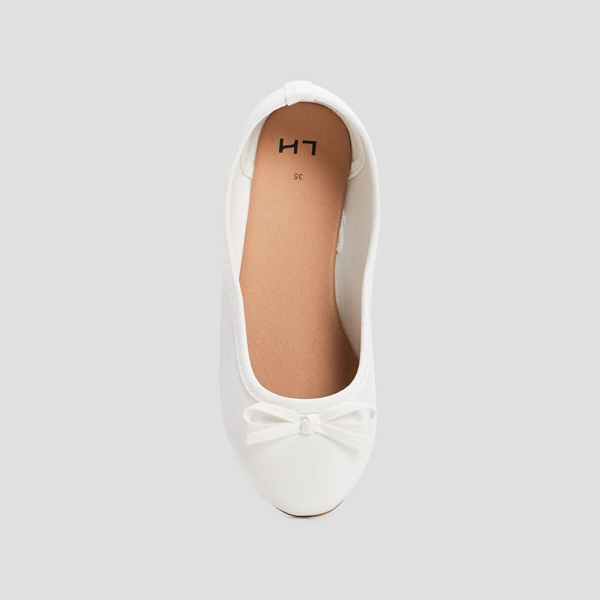 Ballerines &agrave; noeuds blanc fille