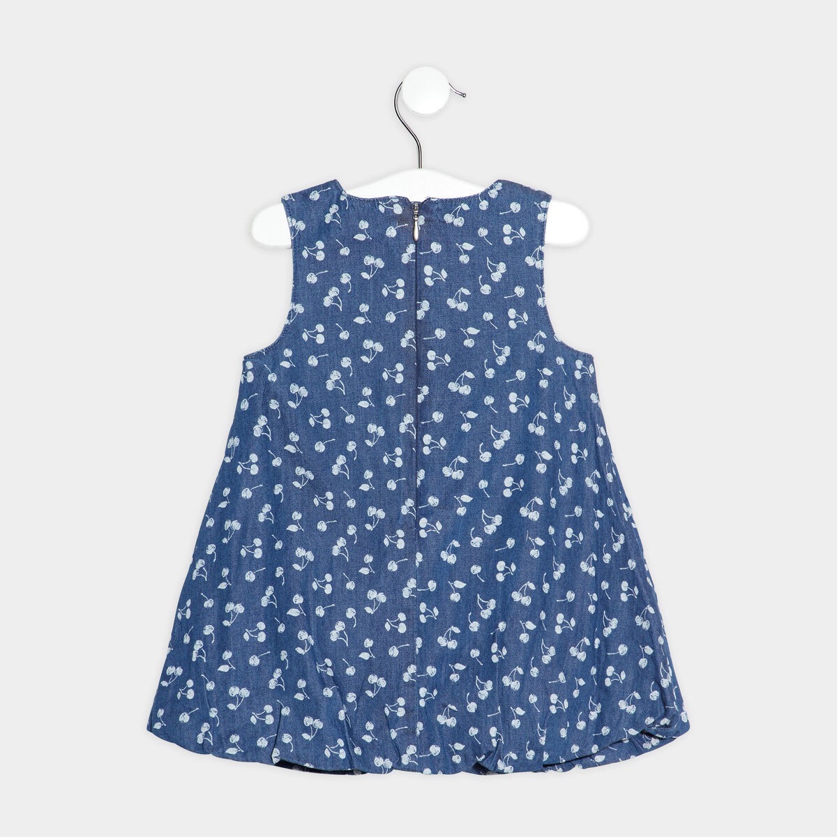 Robe patineuse coton aspect jean bleu bébé fille