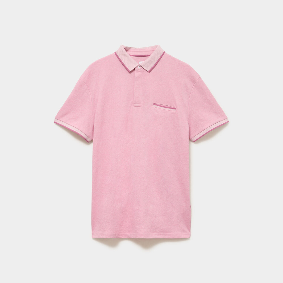 Polo manches courtes coupe droite rose clair homme